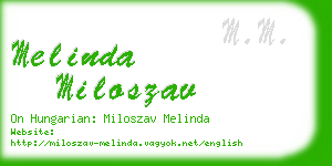 melinda miloszav business card